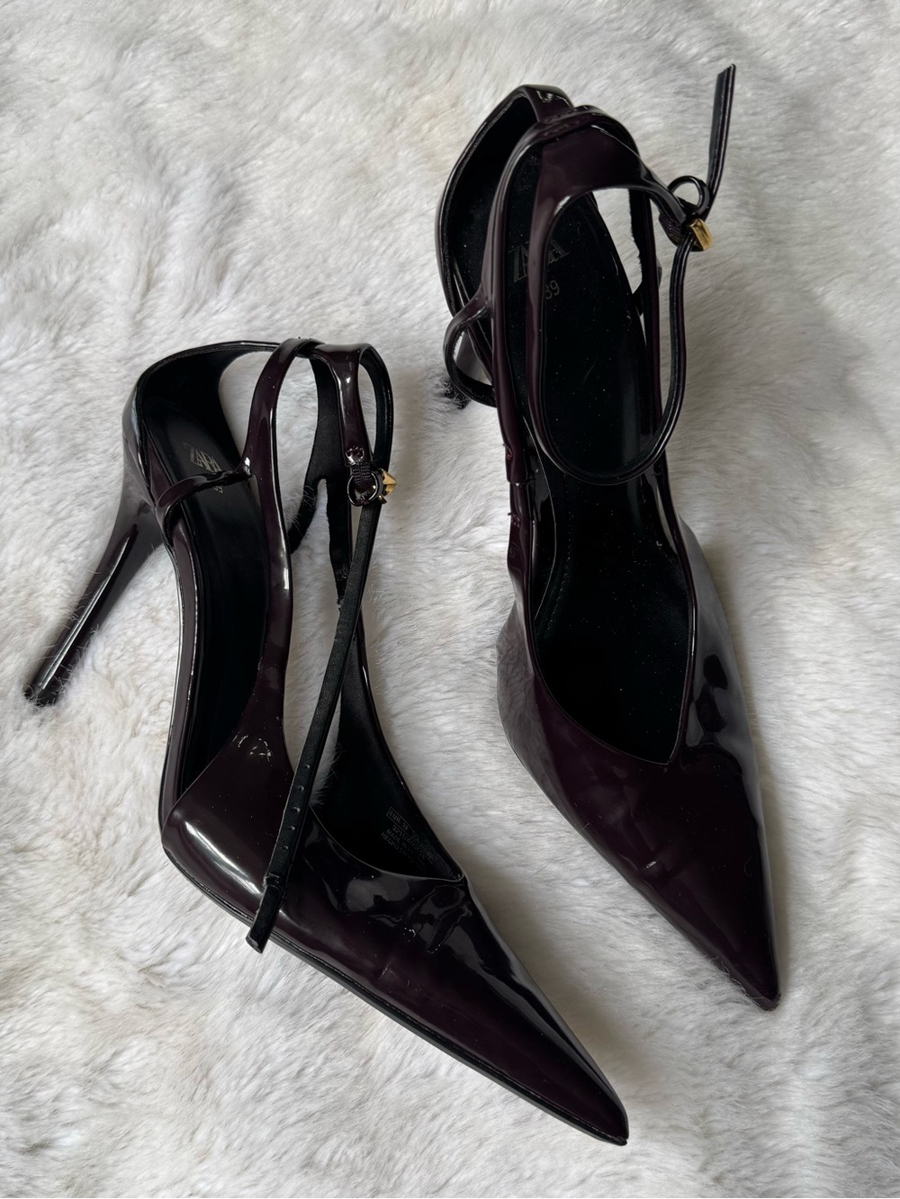 Burgundy Purple Pointed Toe Heels